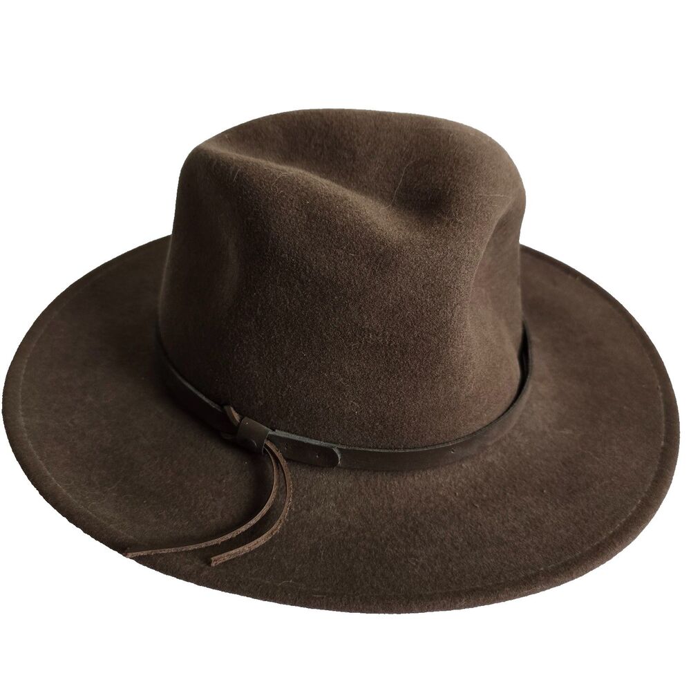 Dorfman Pacific Hat 100% Wool Brown Fedora Hat, Size M, Made in USA, Excellent